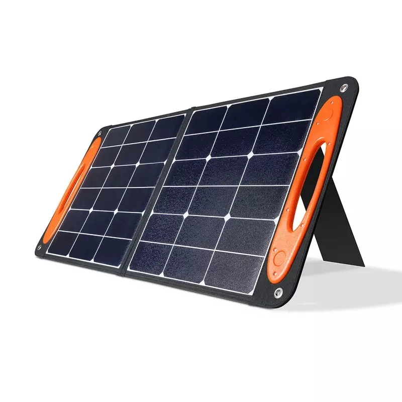 100W Folding Portable Solar Panel with Flexible Supporting Legs for Camping