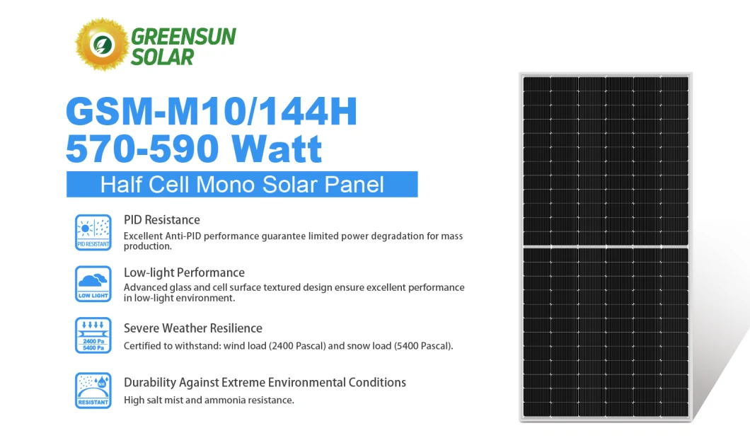 China Factory N Type Topcon 550 570W 590W 600W Solar Panel