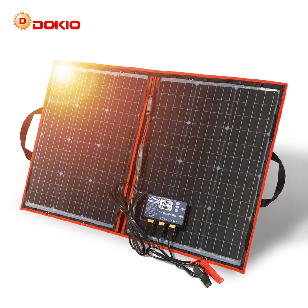 110W (55Wx2PCS) Flexible Foldble Mono Solar Panel 100W for Travel &amp; Boat &amp; RV High Quality Portable Solar Panel