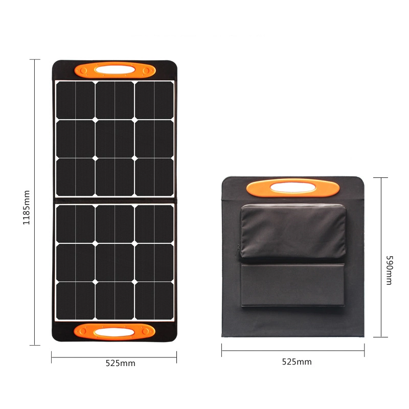100W Folding Portable Solar Panel with Flexible Supporting Legs for Camping