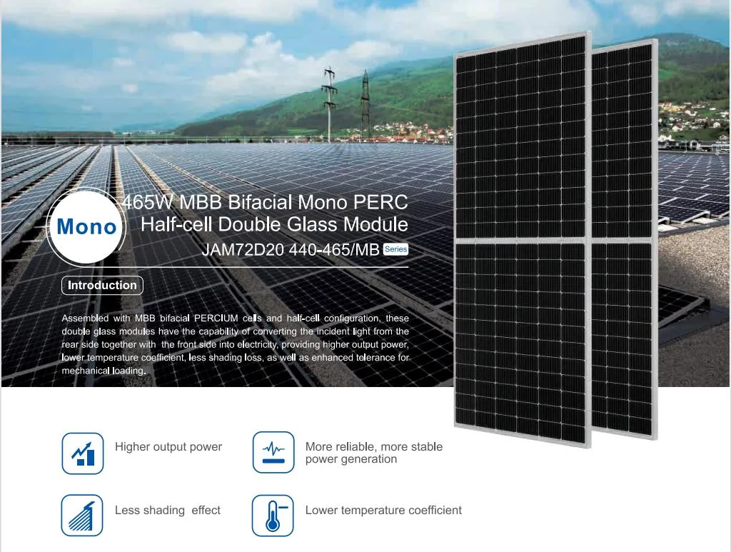 Ja Solar 440W 450W 460W Bifacial Mono Perc Half Cell High Power Industrial Solar Panel