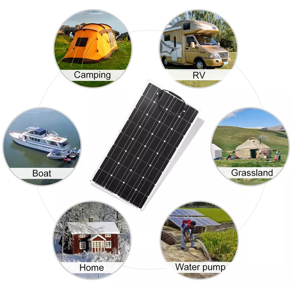 Jcn Customized Monocrystalline Energy 200W Cells Power Flexible Solar Panel for Camping/RV