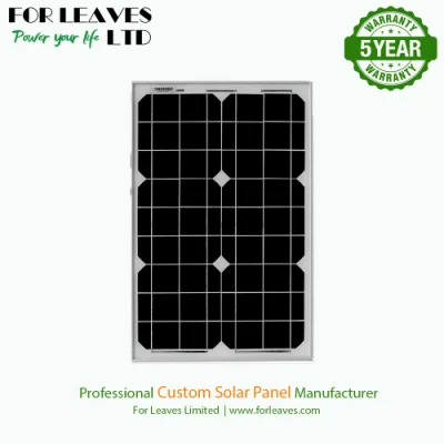 Customized 20W 18V Small Photovoltaic Monocrystalline Solar Panel
